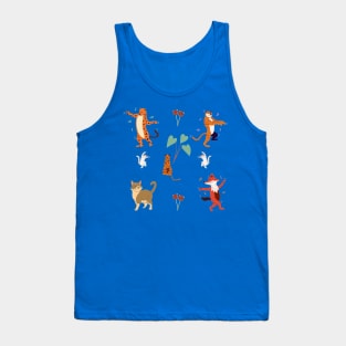Groovy Tiger and Cat Dancing Tank Top